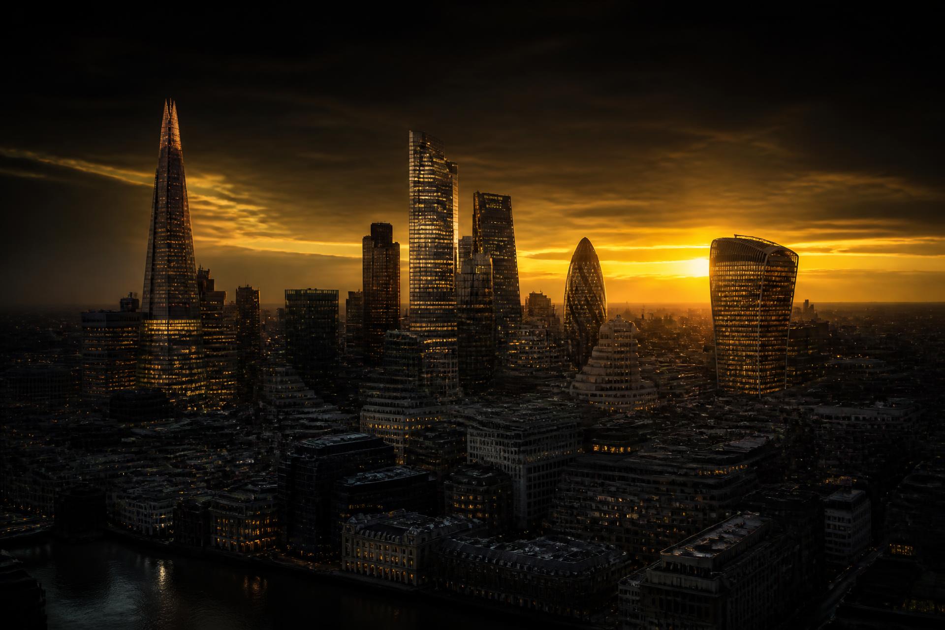City skyline at dusk representing premium business acquisition